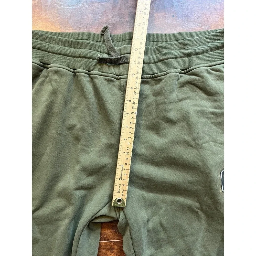 Rock Revial Mens Green Distressed Zipper Ankle Green Patch Logo Sweatpants XXL